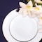 Smarty Had A Party White with Gold Rim Organic Round Disposable Plastic Wedding Value Set, 720PK 930WHGVS120 - alternate 2